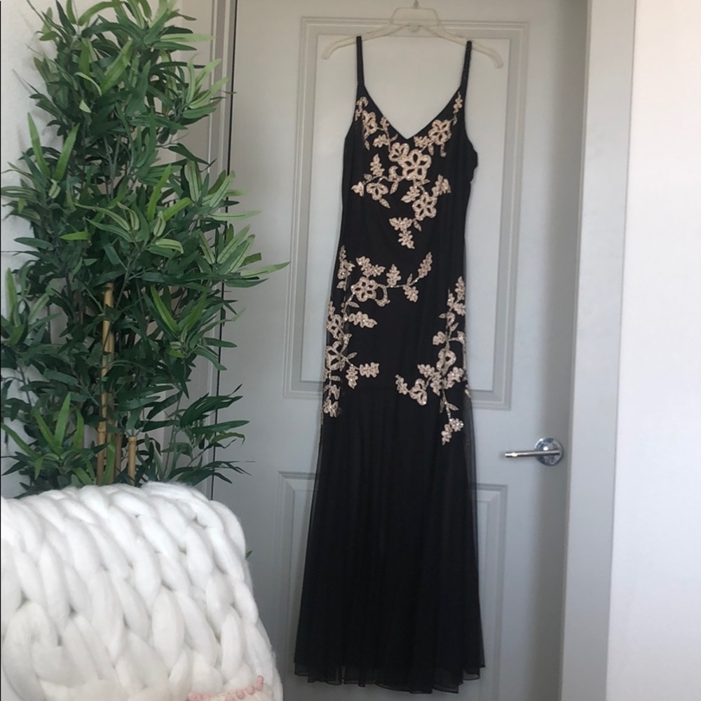Brown Evening Gown and Shawl Set
